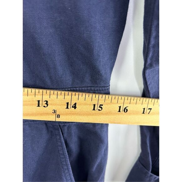 Outerknown SEA Suit Navy Jumpsuit Long Sleeve Button‎ Linen Blend Coveralls XS - Picture 9 of 13